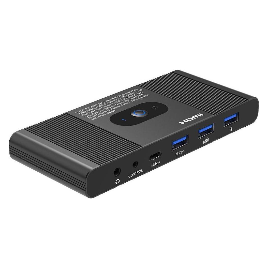 MicroConnect HDMI & USB-C KVM Switch 2-Port (MC-HDMI-KVM202KV2.0)