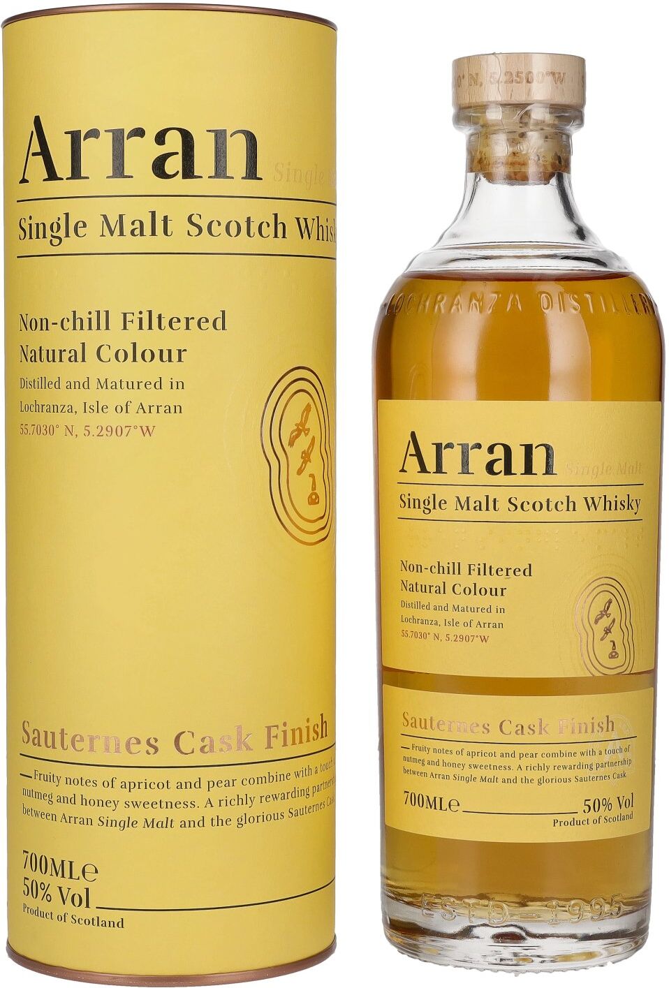 Arran Whisky Arran Single Malt SAUTERNES CASK FINISH Single Malt Scotch Whisky 50% Vol. 0,7l in Geschenkbox