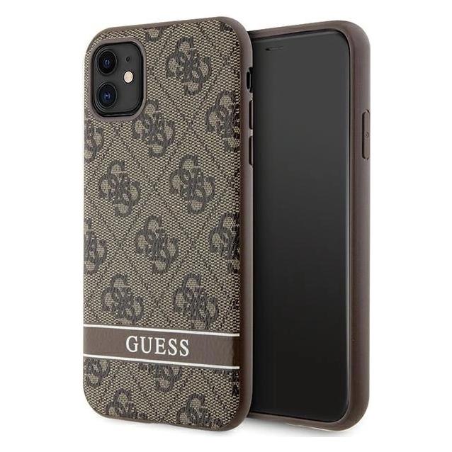 Guess GUHCN61P4SNW iPhone 11 / Xr brązowy/brown hardcase 4G Stripe (Apple iPhone 11) (GUE002907-0)