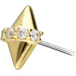 14 Karat Gold Aufsatz mit Titan Push Pin MOISSANIT + 2 SPITZEN