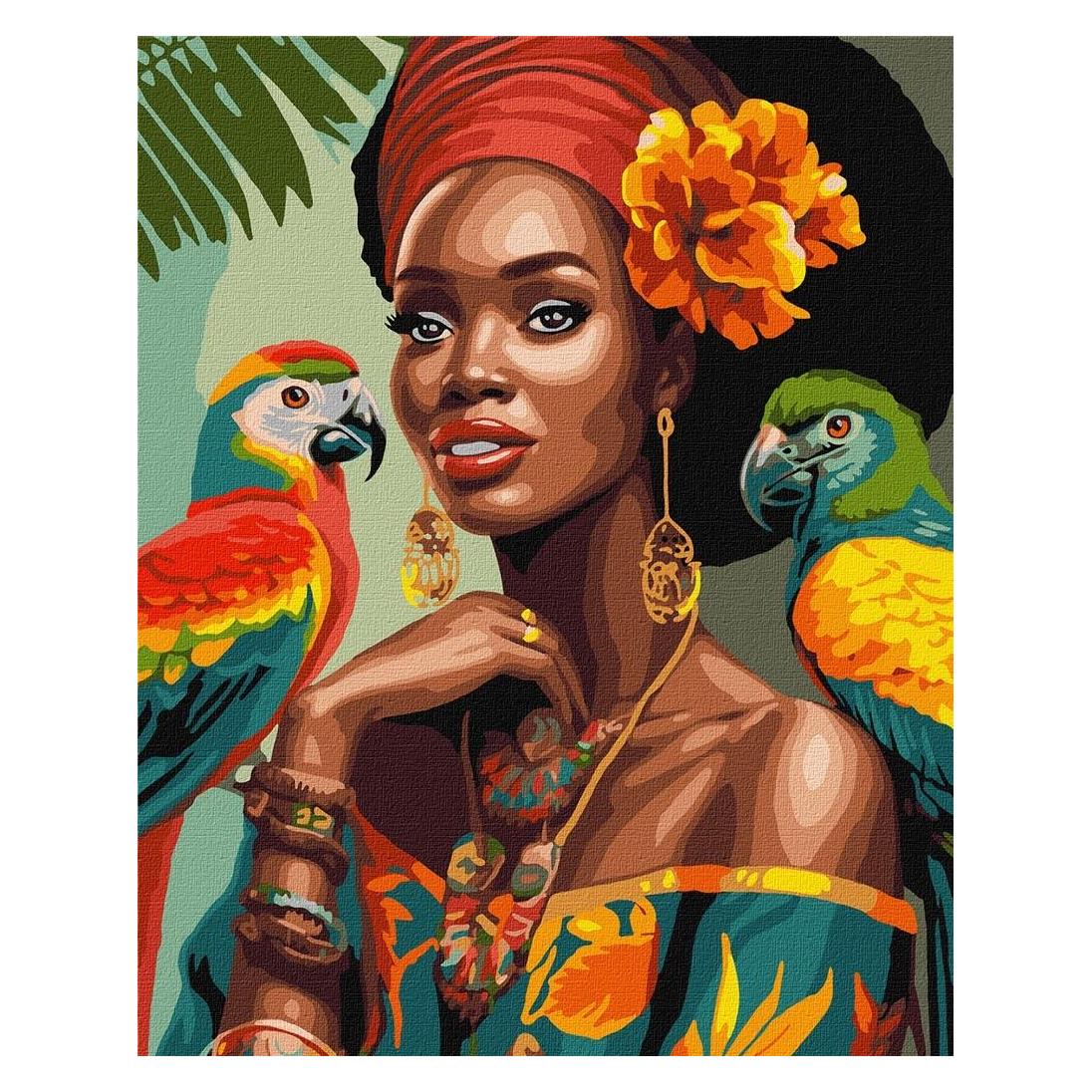 Ideyka Malen nach Zahlen - Afrikanische Modefanatikerin 40 x 50 cm (KHO8330)