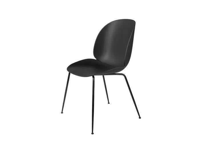 GUBI Chaise Beetle Noir, support en acier noir