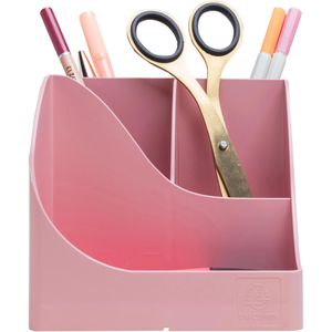 Exacompta Stiftehalter Pen Wave AutentiK, 69571D, Recycling-Kunststoff, 5 Fächer, bonbonrosa