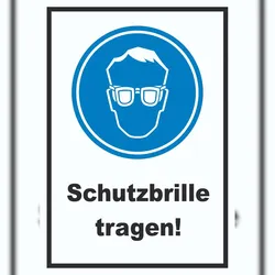 HB-Druck Schutzbrille tragen Schild  A4 (210x297mm)