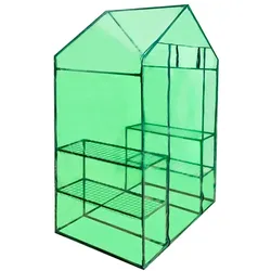 Helloshop26 - Gewächshauszelt für Pflanzen Blumen und Gemüse mit 4 Regalböden grün 02_0044481
