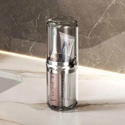 Uplift Picks Portable Toothbrush Holder Travel Bathroom Organizer With Storage Cup black
