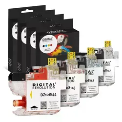 4 Digital Revolution Tinten ersetzt Brother LC-421 Multipack KCMY