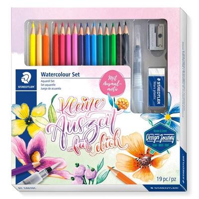 STAEDTLER Gemischtes Aquarell meTime Set, wasservermalbarer Farbstifte, 19er Set