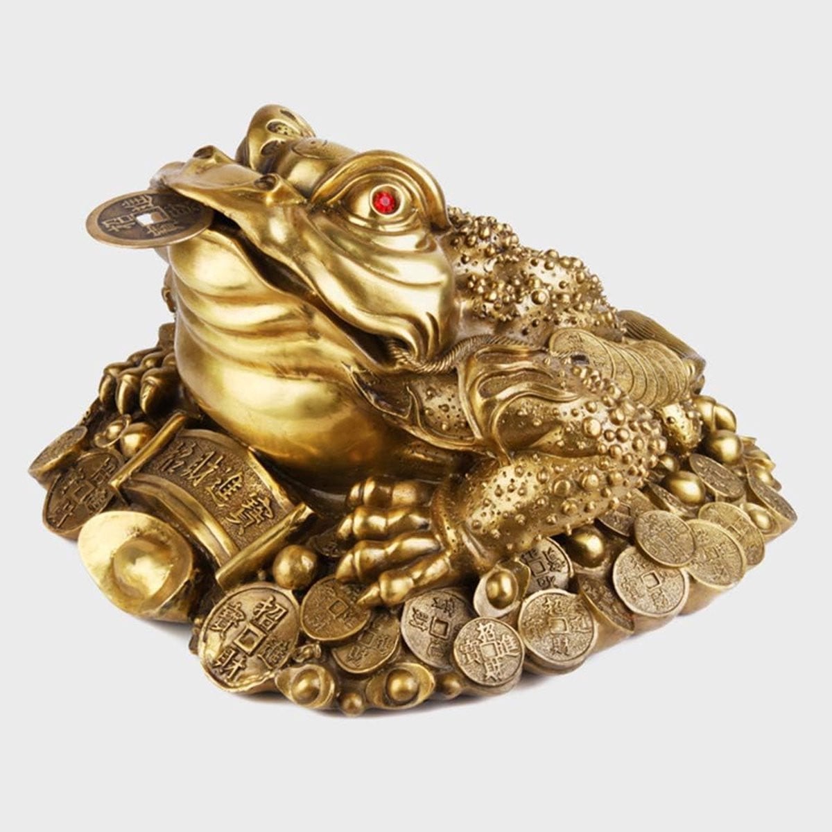 Goud Geldkikker Standbeeld Rijkdom Pad Feng Shui Decoratie van Puur Koper, Hoogte: 95 cm