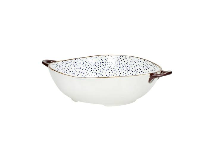 Saladier en porcelaine bleue - Pomax, Anafi - 31x24x7 cm