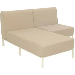 Oviala Business Modulares niedriges Gartenmöbel mit einfarbiges Muster 2 Plätze Beige Oviala 144 x 153 x 78 cm