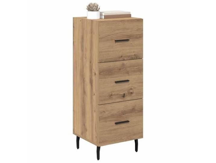 KTHLBRH Sideboard Eiche Handwerk 34 x 34,5 x 90 cm Holz mehrschichtig Minimalistisches Design, rechteckige Form, ideal für Wohnzimmer, praktische Aufbewahrung