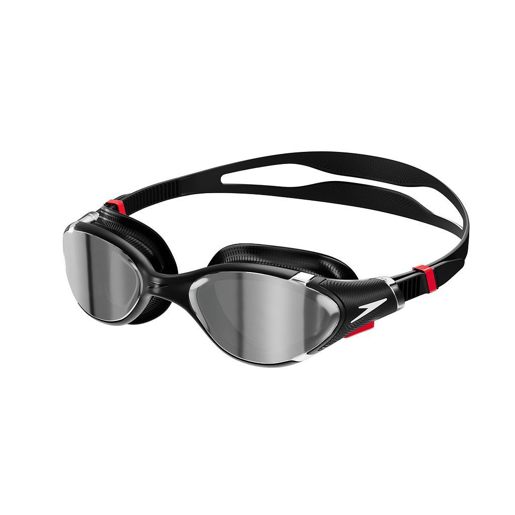Speedo - "2.0" Passt sich dem Gesicht an Schwimmbrille Spiegel für Herren/Damen Unisex (Schwarz/Silber)