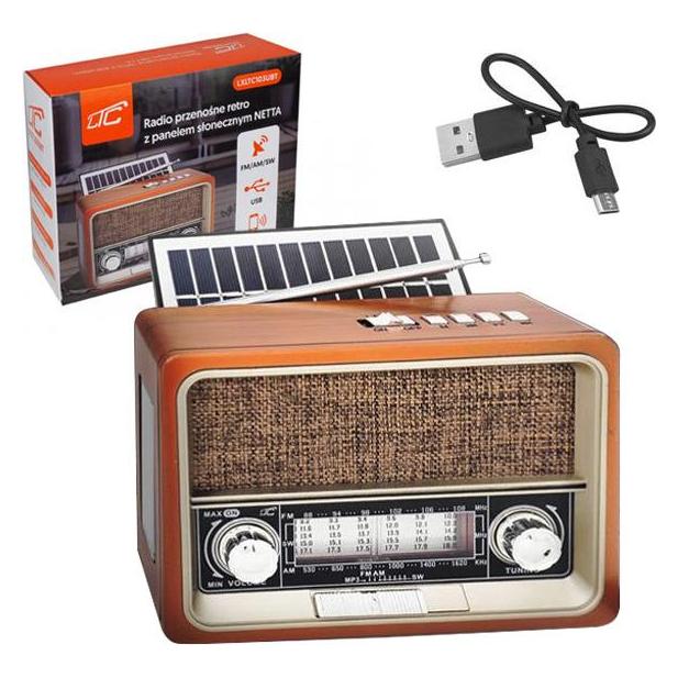 LTC Netta Retro Tragbares Solarradio, 103ubt Fm/Am/Sw USB Bluetooth Lxltc103ubt (AM, FM, Bluetooth) (60441887)