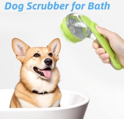 Market Central Pet Bath Brush With Shampoo Dispenser Silicone Grooming Tool For Dogs Cats Pet Bath Brush With Shampoo Dispenser Silicone Grooming Tool For Dogs Cats