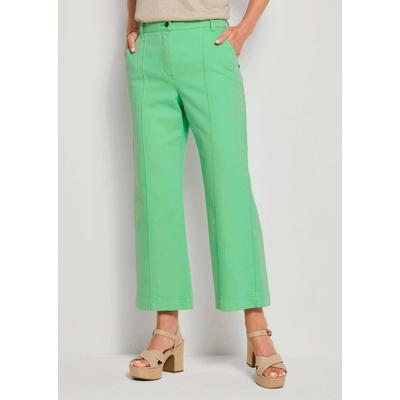 Stretch-Jeans GOLDNER "Jerseyhose mit Biesen", Damen, Gr. 42, N-Gr, grün, Obermaterial: 97% Baumwolle CO. 3% Elasthan EL., weit, Jeans, abgesteppte Biesen