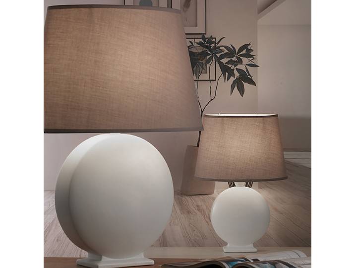 Lampe de table LED 233 Zen grande 20 x 60 x 45cm Beige Coton E27