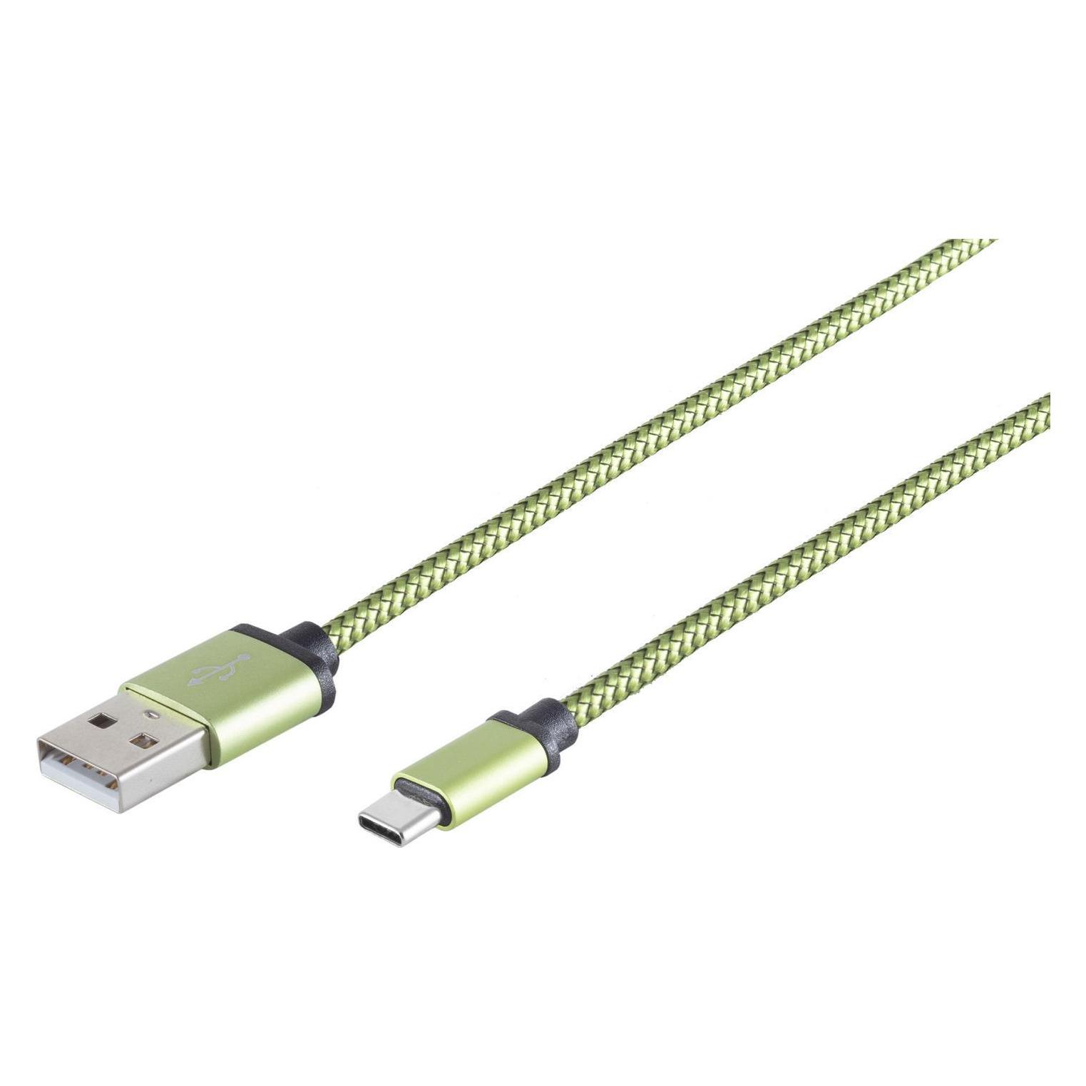 Shiverpeaks USB Ladekabel USB A-ST auf USB C-ST Nylon aqua 0,9m (0.90 m, USB 2.0) (14-50119)