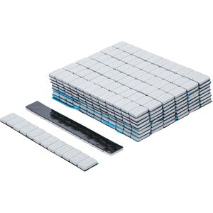 BGS-technic Auswuchtgewichte 8426, 50 Riegel, Klebegewichte, silber, je Riegel 12x 5g, Gesamtgewicht 3 kg