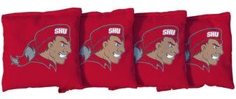 Skip's Garage Sacred Heart Pioneers Red Cornhole Bags