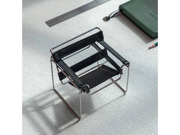 Modèle miniature à l'échelle B3, mini chaise Wassily 1/6, décoration de bureau rétro esthétique, ornements de maison, jouet de simulation pour maison de poupée