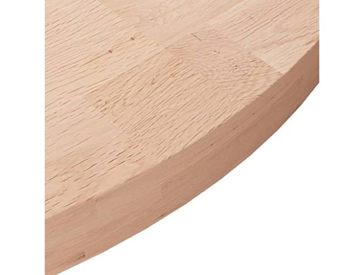 KTHLBRH Runde Tischplatte aus massiver Eiche, 60 x 4 cm, unbehandelt Holz und glatte Oberfläche, Mehrzweck-Tisch und Möbel, leicht zu reinigen