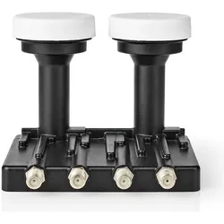 Nedis LNB Quad Monoblock 6,0 ° Ausgangsanschluss: 4X F-Connector Rauschmass Bereich: 0.85 dB Konvers (Quad LNB), LNB, Schwarz
