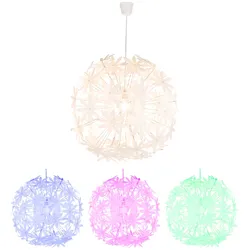Smart Home Hängeleuchte Pendelleuchte Sprach Steuerung App Blüten Steckschirm Hängelampe, 1x E27 RGB LED dimmbar warmweiß