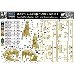 Master Box Outlow. Gunslinger series Kit No.1. Marshal Tom Tucker,Molly a.RebeccaHanson