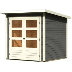 Karibu Gartenhaus Stockach 2 - 19 mm-186 x 186 cm-terragrau
