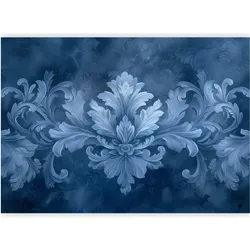 Artgeist, Tapete, Fototapete - Ornament in Blue and Cool Colors Dark Blue Decoration