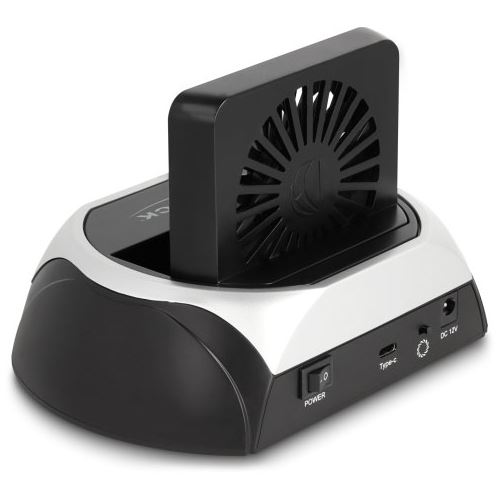 Delock USB 10 Gbps Dockingstation für 2.5? / 3.5? SATA HDD / SSD oder M.2 NVMe PCIe oder SATA SSD mit Lüfter