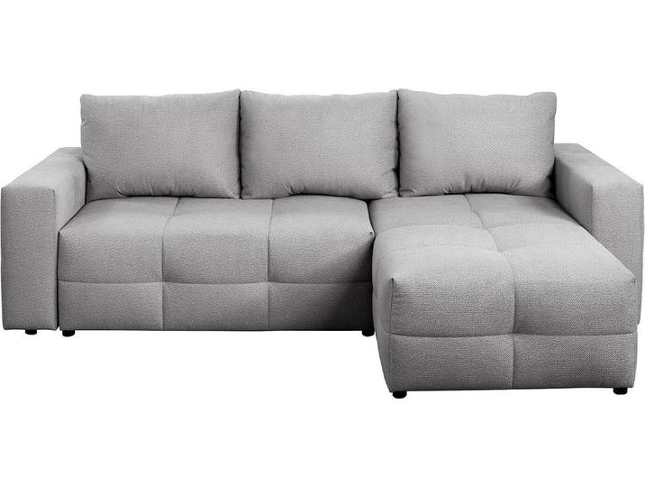Ecksofa EXXPO - SOFA FASHION, grau (ice), B:261cm H:95cm T:158cm, Sofas, Ecksofa, Praktische Funktionsecke mit Federkern, Bettfunktion und Stauraum