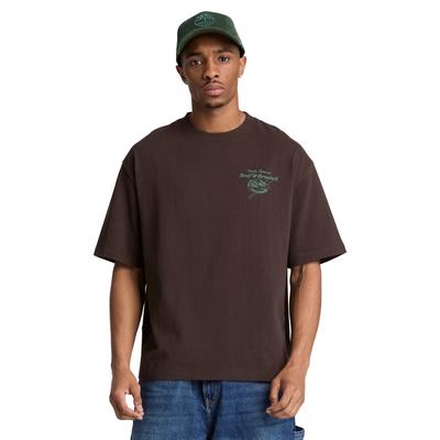 T-Shirt TIMBERLAND "Beef&Broccoli Graphic Tee", Herren, Gr. L, braun (mole), Obermaterial: 100% Baumwolle, Shirts T-Shirt, mit Grafik-Print, aus Baumwolle, auch in großen Größen