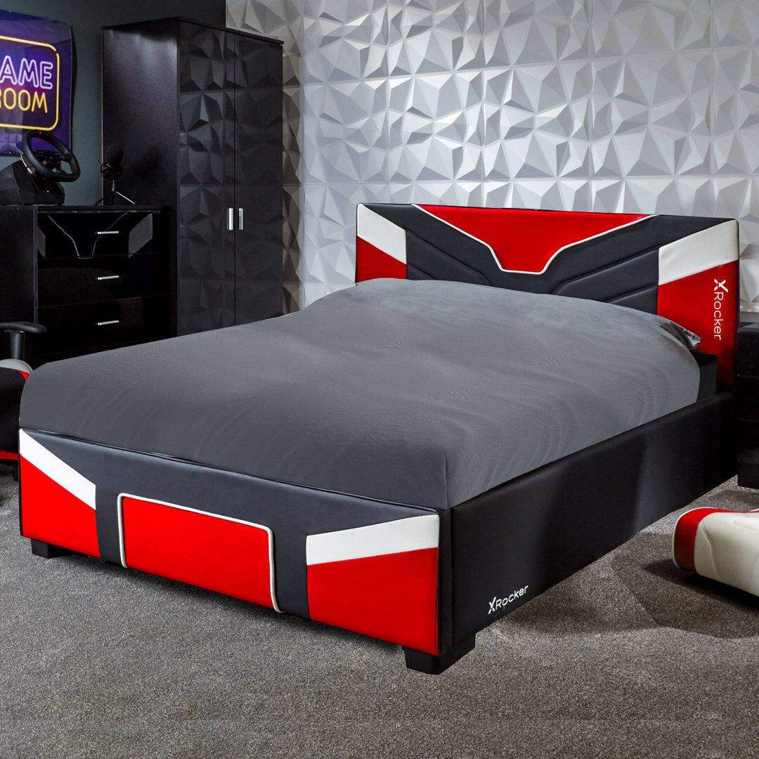 X Rocker Cerberus Small Double Ottoman Gaming Bed - Red Red/Black