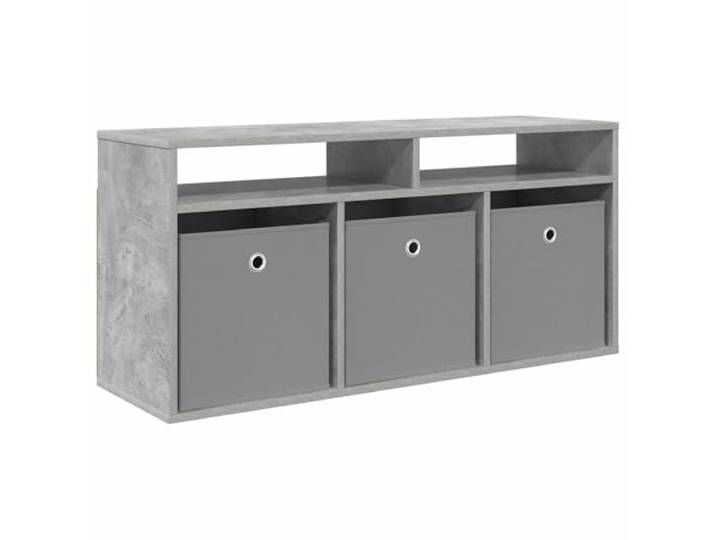 Makastle TV-Lowboard Betongrau 102 x 32 x 48,5 cm mit Boxen