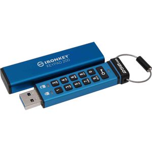 Kingston USB-Stick IronKey Keypad 200, 256 GB, bis 145 MB/s, mit Verschlüsselung, USB 3.0