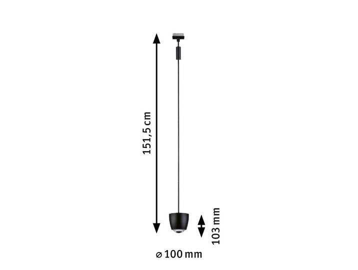 Paulmann URail Smart LED-Schienenpendel Tyros schwarz CCTRGB Tyros, dimmbar, schwarz, für Wohn- / Esszimmer, Kunststoff, Modern