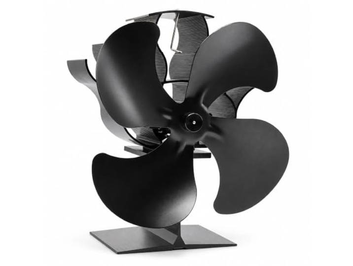 Relaxdays ventilateur de cheminée\, noir à chaleur\, sans électricité\, 4 pales\, 19 x 17\,5 x 11\,5 cm