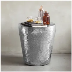 KADIMA DESIGN Orientalischer Hammerschlag-Dekotisch aus Aluminium, exotisches Design
