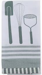 IH Casa Decor Kitchen Utensils Print Tea Towel Sage - Set of 6