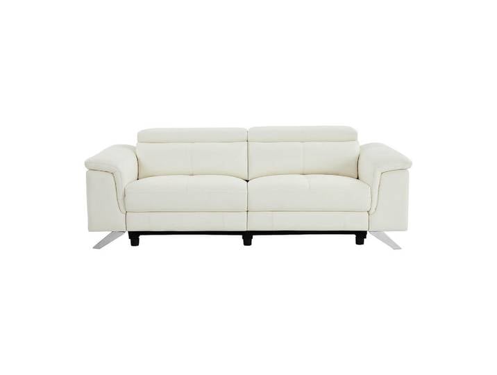 Vente-Unique Relaxsofa - 3 Personen - leder - weiß Breyt, Weiß, Kunststoff, 220x77x108 cm, Wohnzimmer, Sofas & Couches, Sofas