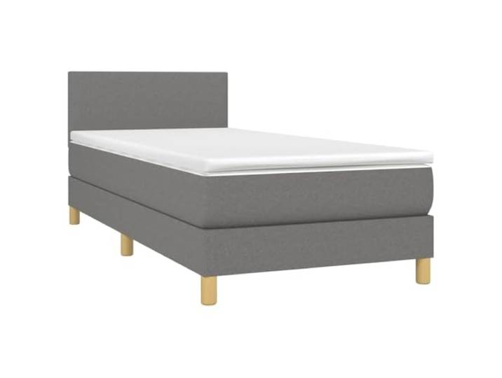 vidaXL Boxspringbett mit Matratze Dunkelgrau 80x200 cm Stoff
