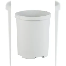 PROREGAL Praktischer runder Kunststoff Papierkorb | 50 Liter, HxØ 49x43cm | Rollen nachrüstbar | Grau