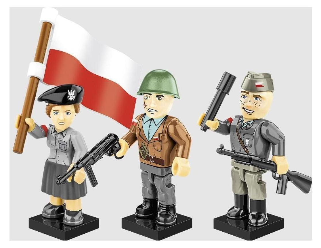 Cobi Set van 3 figuren Warschau Opstand 1944 Tweede Wereldoorlog