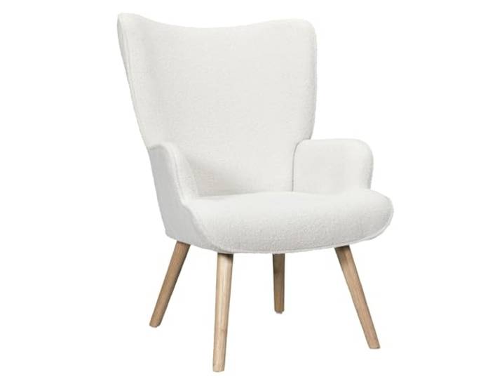HOME DECO FACTORY Bouclé-Sessel Rhea Optimaler Komfort Weiß Sperrholz und Bouclé, Sessel Rhea, optimaler Komfort, eleganter Stil, Wohnzimmer, 68x96x75 cm, Weiß