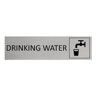 CombiCraft Aluminium Türschild Drinking Water 165x45mm mit 3M-Tape