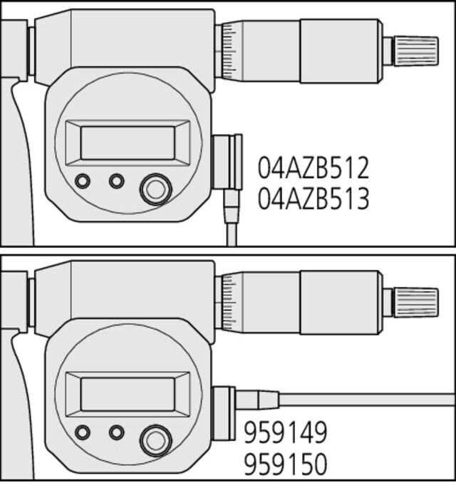 Mitutoyo Digitale Bügelmessschraube mit auswechselbarem Messamboss, 0-150 mm, IP65, inkl. 6 Ambosse (340-251-30)
