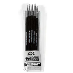 AK Set of 5 Silicone Brushes Medium Hard Tip Medium AK