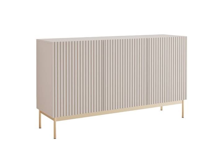 Drehtür-Kommode Linearis mit LED-Beleuchtung, 138 cm,